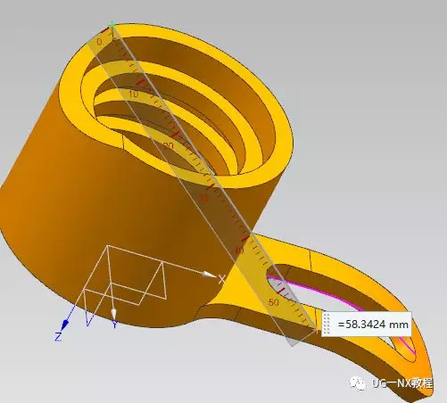 UG NX图文教程——柱形卡环（曲线长度：弧长计算及圆弧棱边斜角）的图27